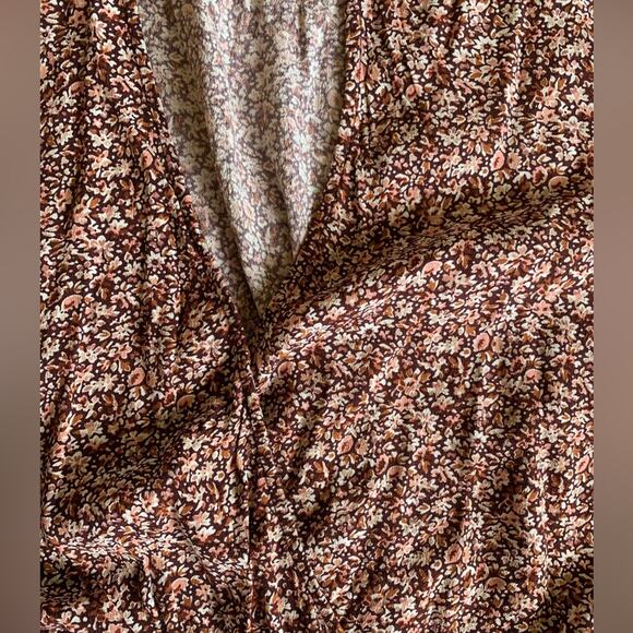 Madewell size xs muticolor pink floral wrap top long sleeve - Picture 5 of 5